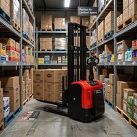 Forklift Stacker Pallet Listrik Bersertifikat CE 1.5t 2t Angkat 3m 4m 6m untuk Gudang Rak Tinggi