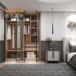 Armoire en verre SANTOPOVA, meuble de chambre à coucher, placard italien, luxe moderne, porte en verre blanc - Product Image 3