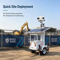 Remorque mobile de surveillance solaire avec mât télescopique de 6 m pour la sécurité des chantiers de construction