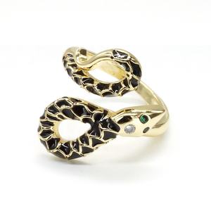 Adjustable Colored Enamel Ring Women,Snake Ring Design 18K Gold Plated <strong>Jewelry</strong> - Product Image 2