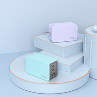 Cargador GaN de 100W con 3 Puertos Tipo-C, Cargador de Pared con Enchufe para Reino Unido, Estados Unidos y Australia, Adaptador de Viaje USB-A, Cargador Súper Rápido para MacBook y Teléfono Móvil