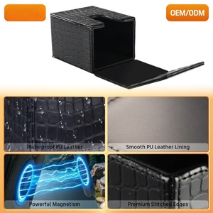 Caja de Almacenamiento de Cartas Coleccionables de Piel Sintética de Lujo FX con Doble Tapa Abatible para más de 100 Cartas, Estuche Magnético - Product Image 1