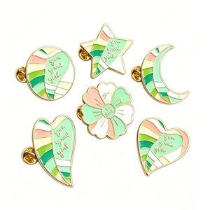 Pin de Solapa Personalizado con Frase Inspiradora, Motivacional, Positiva y Reconfortante para Mujer, Pin de Esmalte Suave con Forma de <span class=keywords><strong>Estrella</strong></span> Redonda - Product Image 1