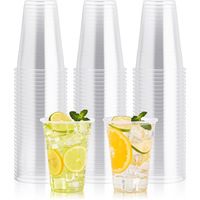 Gobelets jetables en PP en forme de U en gros - Gobelets en plastique transparent de 90 mm avec couvercles sécurisés pour les entreprises