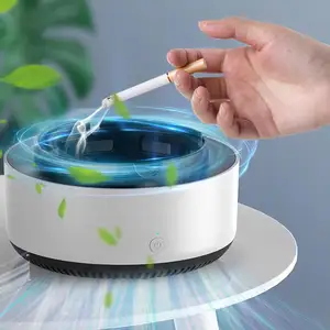 Vente chaude 2 en 1 cendrier automatique avec fonction de purificateur d'air Portable odeur enlèvement de fumée cendrier Anion accessoires de fumer fo