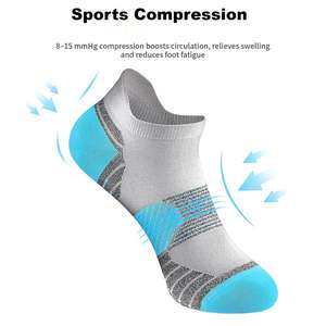 Calcetines tobilleros personalizados de diferentes colores con lengüeta de corte bajo para hombres y mujeres, calcetín de rizo grueso y cómodo deportivo, paquete de 6 - Product Image 2