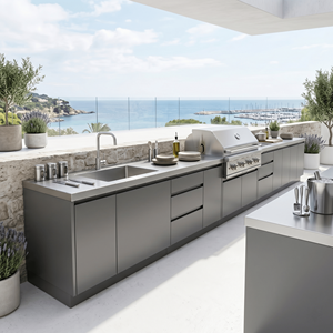 Mobile da Cucina da Esterno in Acciaio Inox 304 Stile Americano, Resistente all'Umidità, Modulare <span class=keywords><strong>per</strong></span> Giardino, Isola <span class=keywords><strong>per</strong></span> Villa e Patio - Product Image 2