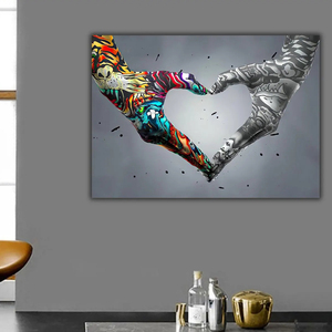 Stampa su Tela dell'Opera d'<span class=keywords><strong>Arte</strong></span> 'Heart Hands' <span class=keywords><strong>di</strong></span> <span class=keywords><strong>Banksy</strong></span>, Poster per Decorazione Murale dell'Ufficio, <span class=keywords><strong>Arte</strong></span> Pop Street su Tela - Product Image 4