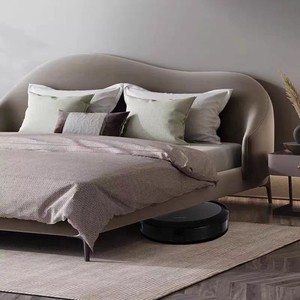 Lit plateforme moderne rembourré avec tête <span class=keywords><strong>de</strong></span> lit et dossier, cadre <span class=keywords><strong>de</strong></span> lit en bois, tissu velours gris, pieds en acier - Product Image 5