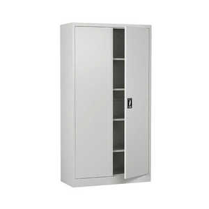 Armoire de classement en acier pour bureau avec étagères réglables et portes doubles pour le rangement de documents, idéale pour le bureau à domicile et l'atelier - Product Image 6