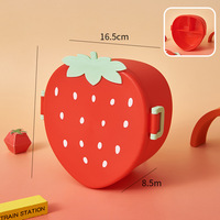 Boîte à lunch en plastique pour enfants en forme de carotte, avec compartiments, compatible micro-ondes, et boîte bento étudiante mignonne à motif de dessin animé avec couvercle