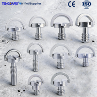 Vis à tête plate à anneau en D à dégagement rapide 1/4 "-20 pour trépied, caméra espion, vis à molette pour enceinte, noires, métriques DIN, vente en gros