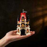 Moule en silicone DIY pour maison d'arbre fantôme d'Halloween, pour bougies parfumées, plâtre et ornements décoratifs