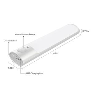Veilleuse LED intelligente à détecteur de mouvement, alimentée par batterie rechargeable, pour la maison, la chambre à coucher, le couloir - Product Image 1