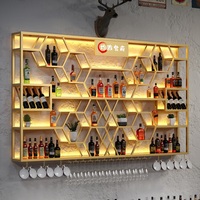 Porte-bouteilles de style industriel personnalisable, hauteur réglable, design en fer durable pour la maison, les bars/restaurants, les petits espaces