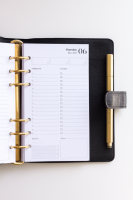 Papier à feuilles mobiles personnalisé imprimé, planificateur mensuel et hebdomadaire non daté, recharge d'agenda, papier de remplacement pour classeur A6 à 6 anneaux