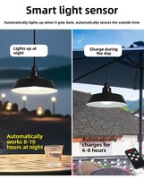 Lustres LED solaires d'extérieur étanches LP64 de style moderne pour la décoration intérieure du salon et de la salle à manger, avec télécommande