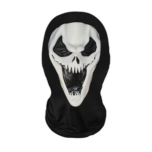 Máscara de malla de esqueleto de Halloween, 26 cm de circunferencia de cabeza, media máscara facial para broma de fiesta - Product Image 4