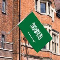 Drapeaux personnalisés en gros, drapeau de l'Arabie Saoudite, décorations pour la Journée nationale saoudienne, drapeau pour la fête de l'Aïd al-Fitr, l'Aïd al-Adha, le Nouvel An islamique