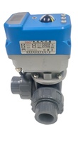 Válvula Eléctrica Moduladora de 3 Vías de UPVC Directa de Fábrica, 0-10V 4-20mA RS485 Modbus, Válvula de Bola Motorizada de Plástico Anticorrosión