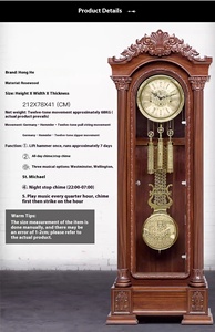 Đồng hồ đứng bằng gỗ cơ khí theo phong cách retro với chức năng kêu vang tự động để nói thời gian đều đặn - Product Image 6