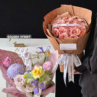 Papier d'emballage pour bouquet de la Saint-Valentin, papier d'emballage épais à texture de goutte d'eau, papier froissé pour fleurs, matériaux faits à la main pour la décoration florale