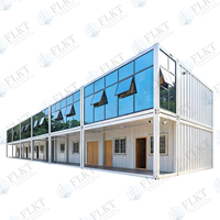 Maison conteneur démontable FLKT à faible coût de transport, villa modulaire préfabriquée de luxe en conteneur maritime