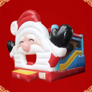 Château gonflable écologique WINWAY pour Noël, avec toboggan, décorations de Noël, château extérieur - Product Image 3