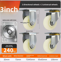 Roues pivotantes robustes de 6 pouces avec frein, réglables, avec protection filetée, taille de plaque personnalisable, chariot industriel modèle A004