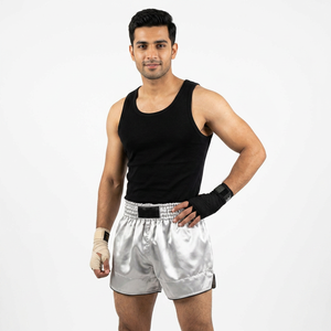Shorts d'entraînement MMA unisexes en satin de polyester pour la boxe, le Muay Thai, le BJJ, service de logo personnalisé OEM - Product Image 1