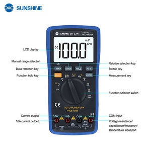 มัลติมิเตอร์ดิจิตอล SUNSHINE DT-17N แบบอัตโนมัติ พร้อมหน้าจอ LCD - Product Image 6