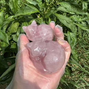 งานแกะสลักแมวนอนหลับจากคริสตัลพลอยธรรมชาติขนาด 7 ซม. งานฝีมือแกะสลักรูปสัตว์จากคริสตัล ของตกแต่งที่ไม่เหมือนใครจากอัญมณี - Product Image 3