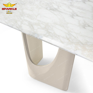 Ensemble de table à manger en marbre naturel de luxe italien 8 places salle à manger rectangulaire design italien personnalisable - Product Image 5