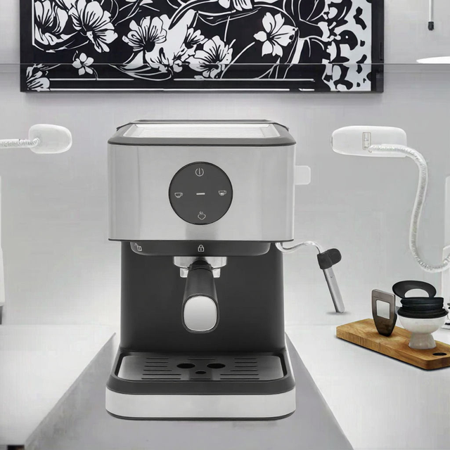 Espresso & Cappuccino Maker Stainless Steel Smart App-Controlled Coffee Machine for Household & Hotel Use
