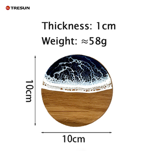 Resin Crafts Natural Wood Epoxy Resin <b>Coaster</b>, Handcrafted Ocean Beach Style Drink <b>Coaster</b>&Cheese Board for Tabletop&Home Decor - Product Image 5