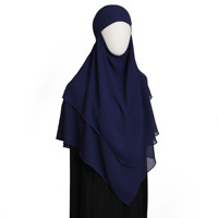 Yibaoli Fabricant de foulards en mousseline à double couche avec bretelles nouées, mode malaisienne, Dubaï, foulard hijab pour femmes, vente en gros
