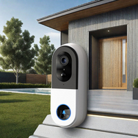 Sonnette de porte WiFi HD Tuya avec objectif à focale fixe de 3,6 mm pour la sécurité à domicile et au bureau