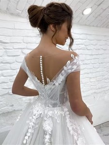 S5898F 2025 New Fashion New Big Trailer Sexy Gauze off Shoulder Three -dimensional Lace Wedding Dresses Sexy - Product Image 4