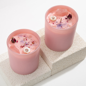 Bougie parfumée en cire de soja AIKUN, parfum d'automne, aromathérapie, fleurs séchées roses, pierre de cristal, bougies parfumées personnalisées - Product Image 3