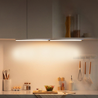 Lumière de nuit LED ultra-mince et douce, éclairage à capteur de mouvement rechargeable pour armoires de cuisine, placards, lumière sans fil à piles