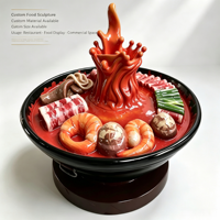 Modèle de fondue chinoise en résine, sculpture alimentaire factice, échantillon de nourriture artificielle, accessoire de présentation, taille et couleur personnalisables, décoration pour restaurant et cuisine