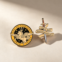 Épinglette personnalisée Percy Jackson en alliage de zinc plaqué or, émail imprimé UV, Son de la Cabine de Poséidon, Trois Pégasus, objet de collection pour les amateurs de livres