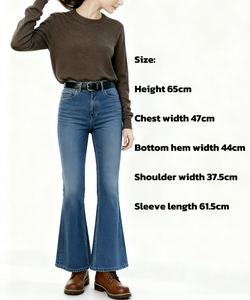 कस्टम लोगो महिलाओं के चालक दल गर्दन बुना हुआ स्वेटर नरम ऐक्रेलिक ऊन मिश्रण पल्लोवर लंबी आस्तीन आकस्मिक सभी मौसमों को दैनिक पहनने के लिए - Product Image 4