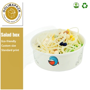 Ristorante Take Away PLA Rivestito usa e getta ciotola di insalata di kraftpaper con coperchio di carta per il cibo caldo contenitore - Product Image 3