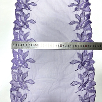 Dentelle florale écologique 32 cm en nylon multicolore pour la décoration de robes de mariée en gros