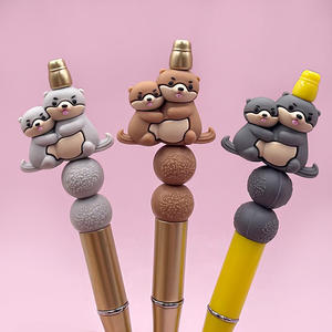 Nuovo Prodotto all'Ingrosso: Perline in Silicone 3D a Forma di Lontra Marina e Cucciolo, Animali Carini per Creazione di Penne - Product Image 5