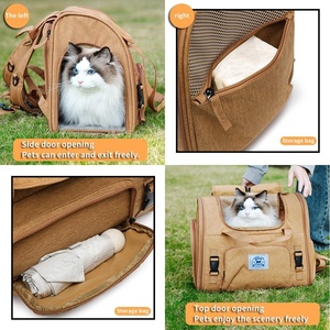 กระเป๋าเป้สะพายหลังสำหรับสัตว์เลี้ยงสำหรับสุนัขขนาดเล็ก แมวขนาดกลาง มังกรเครา กระต่าย-ผ้าอ็อกซ์ฟอร์ดระบายอากาศได้ พับเก็บได้ พกพาสะดวกสำหรับกิจกรรมกลางแจ้ง - Product Image 3