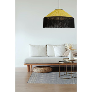 Colore Tiffany fantasia paralume fatto a mano in giallo brillante, luce pendente. - Product Image 4