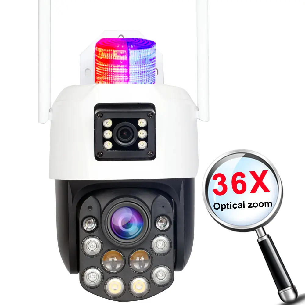 Qearim factory HOT sale two lens 6MP 18X 36X bullet and dome Home Surveillance Cctv Wifi Security Ptz Smart IP Camera