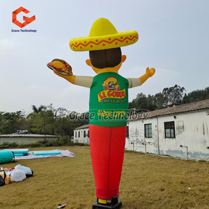 Tùy chỉnh bầu trời vũ công chào đón không khí vũ công người đàn ông với Big hat ngoài trời cửa hàng trang trí <span class=keywords><strong>Inflatable</strong></span> sóng người đàn ông cho quảng cáo - Product Image 4
